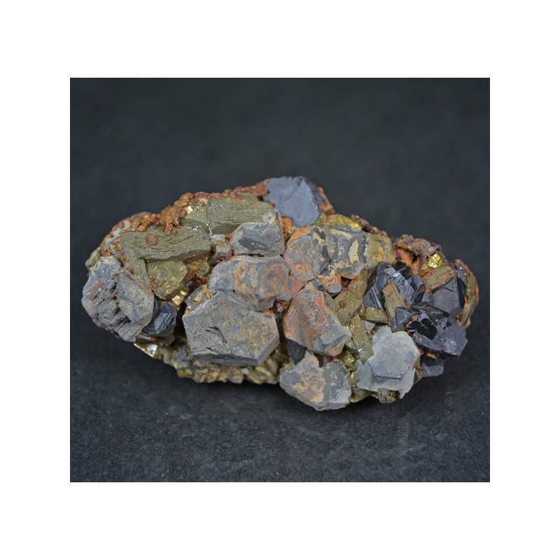 Galena, sphalerite, pyrrhotite, siderite