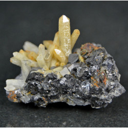 Galena, sphalerite, pyrrhotite, quartz