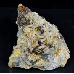 Quartz, pyrrhotite, marcasite