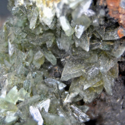 Close-up of pointed anapaite crystals