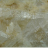 Close-up view of bikitaite crystals